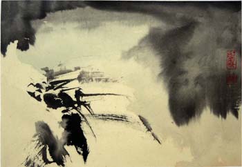 34 Paysage de reve 2005 Encre sur papier 31 x 46cm
